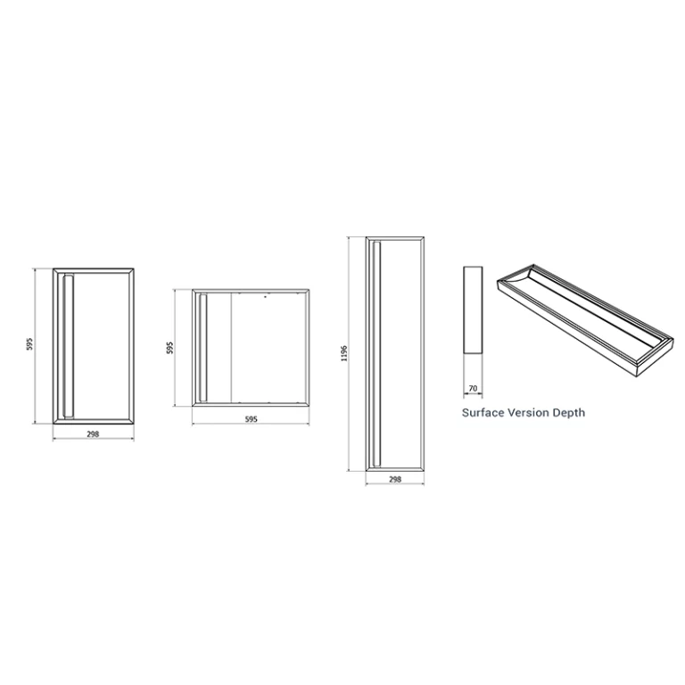Surface Wall Wash Dimension Diagram